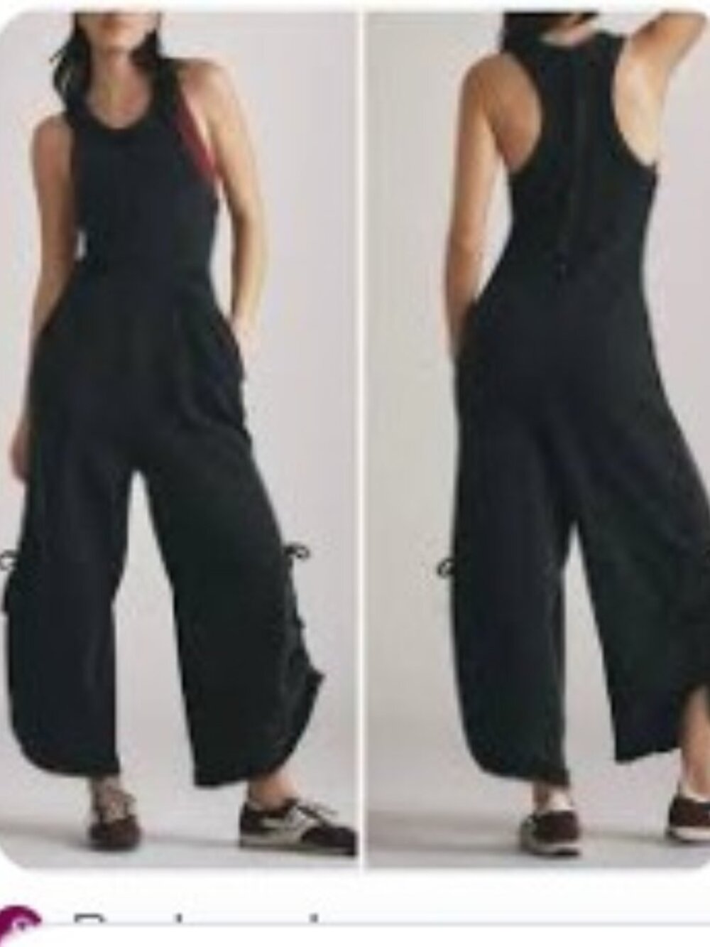 Anthropologie Daily Practice Horizon Wide Leg Jumpsuit Black Medium